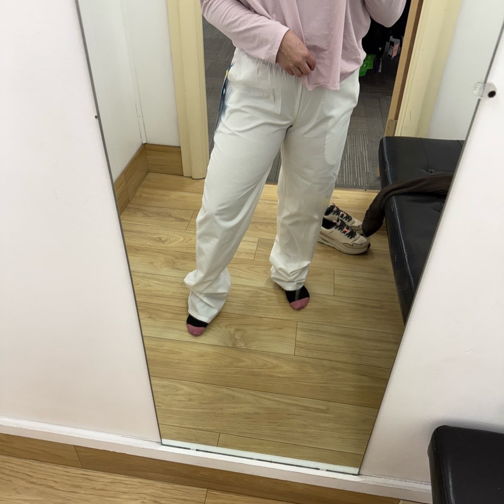 White scrub pants